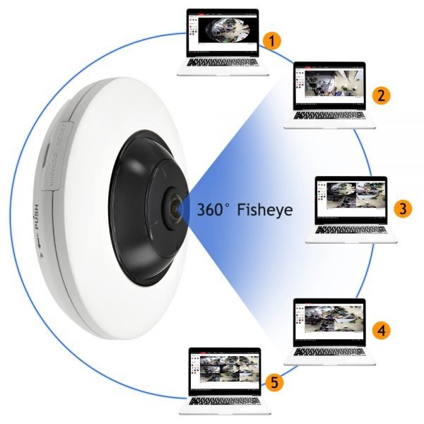 5MP Night Vision Fixed Dome Fisheye Security Camera - Image 3